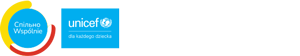 Grafika przedstawiająca cztery kolorowe logotypy w rzędzie : 1) Wspólnie, 2) UNICEF, 3) Miasto Wrocław, 4) Wrocławskie Centrum Rozwoju Społecznego.